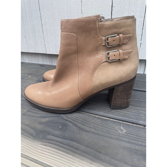 Naturalizer Women's Taupe Ankle Boots Buckle‎ Detail Heel Booties Shoes SZ 11 - Picture 8 of 12